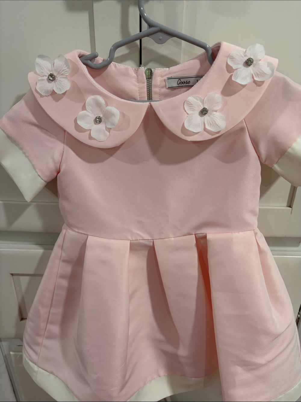 Goose Pink Floral Peter Pan Collar Dress